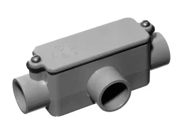 Carlon 1 in. Schedule 40 and 80 Electrical PVC Type-T Conduit Body (E983F-6-HD)