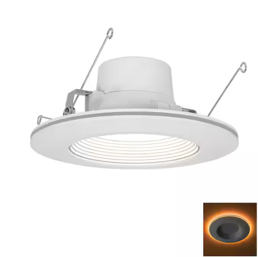 Commercial Electric 6 in. Adjustable CCT Retrofit Integrated LED Recessed Downlight Trim with Night Light 670LM Kitchen Lighting Dimmable