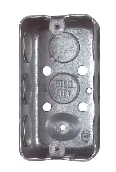 Steel City 1-Gang 4 in. 2-1/8 in. D New Work Metal Utility Box (5837112-25R)