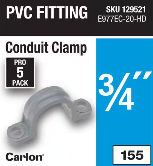 Carlon 3/4 in. Electrical PVC Conduit Clamp (5-Pack) (E977EC-20-HD)