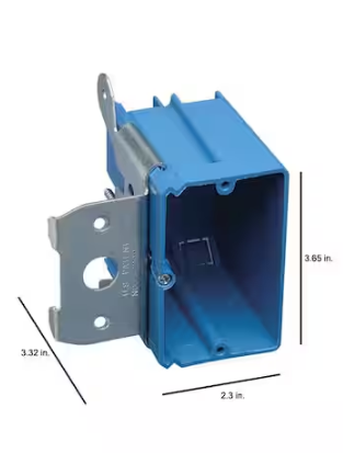 Carlon 1-Gang 21 cu. in. Electrical PVC New Work Electrical Switch and Outlet Box with Adjustable Bracket (B121ADJ-40R)
