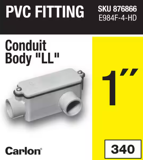 Carlon 1 in. Schedule 40 and 80 Electrical PVC Type-LL Conduit Body (E984F-4-HD)