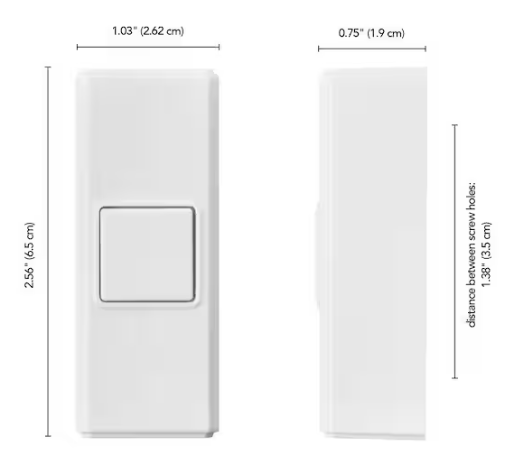 Defiant Wireless Battery Operated Doorbell Push Button, White