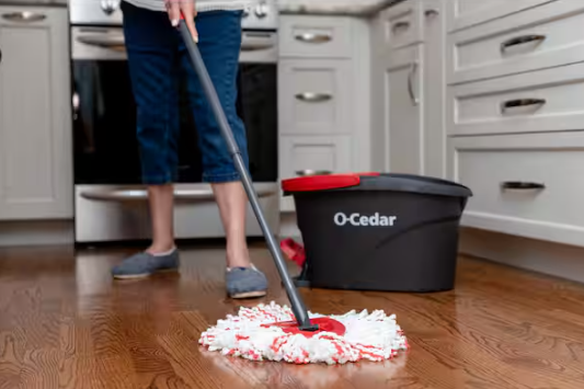 O-Cedar EasyWring Deep Clean Spin Mop Head Replacements, 40% More Scrubbing Power, Washable Microfiber Refills (2-Pack)