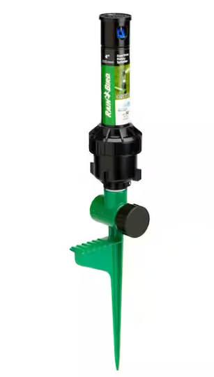 Rain Bird 3200 sq. ft. 32SA Gear Drive Rotor Sprinkler on a Spike w/Rain Curtain Technology, 40-360° Pattern, Adjustable 19-32 ft.