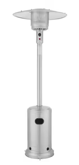 Hampton Bay 48000 BTU Stainless Steel Propane Standing Patio Heater with Wheels