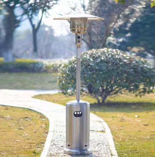 Hampton Bay 48000 BTU Stainless Steel Propane Standing Patio Heater with Wheels