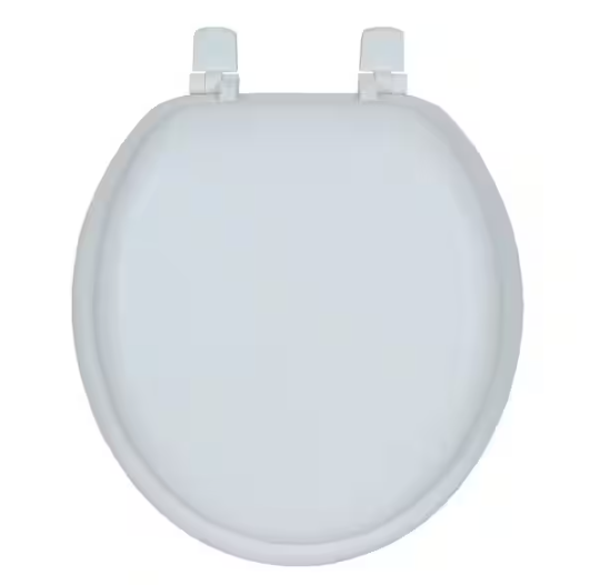 Glacier Bay Round Toilet Seat in White PVC Sheet