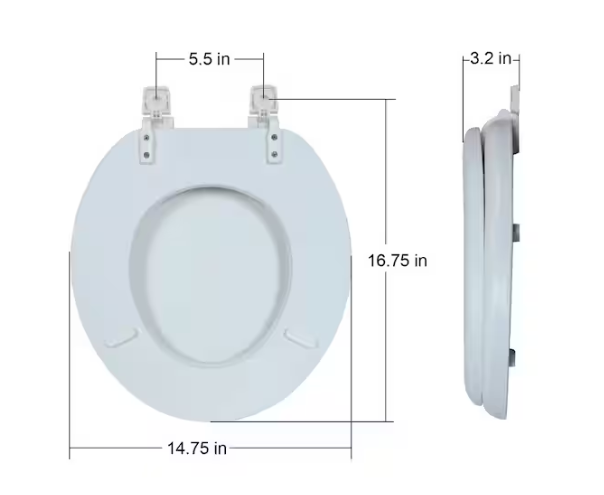 Glacier Bay Round Toilet Seat in White PVC Sheet
