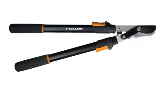 Fiskars 1-3/4 in. Cut Capacity Steel Blade, 25 in. - 37 in. Power-Lever Bypass Lopper with Extendable Handles