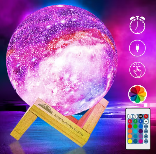 Himalayan Glow- Galaxy Lamp 5.9 in. Tall, 16 Colors LED Light Table Lamp, Remote and Touch Control