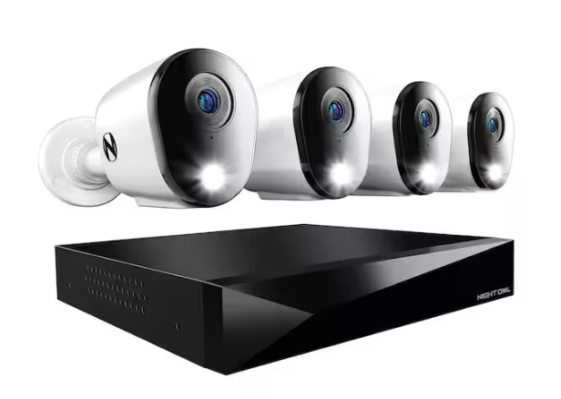 Night Owl 12-Channel 2K Wired DVR Security Camera System with 2 TB Hard Drive and 4 Wired HD Spotlight Cameras