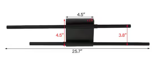 Uixe 25.7 in. 2-light Matte Black LED Vanity Light Bar Dimmable Sconces Wall Lighting for Bathroom