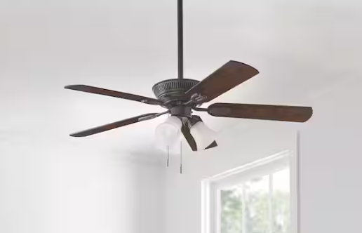 Hampton Bay Glendale III 52 in. LED Indoor Oil Rubbed Bronze Ceiling Fan with Light and Pull Chains
