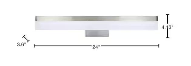 Hampton Bay Eldridge 24 in. 1-Light Brushed Nickel LED Bathroom Vanity Light Bar