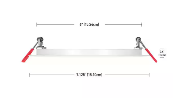 Commercial Electric 4-Pack 6 in. Elite Series LED DuoBright, 3-Level Lumen Select, Ultraslim Canless Recessed Light, Adjustable CCT