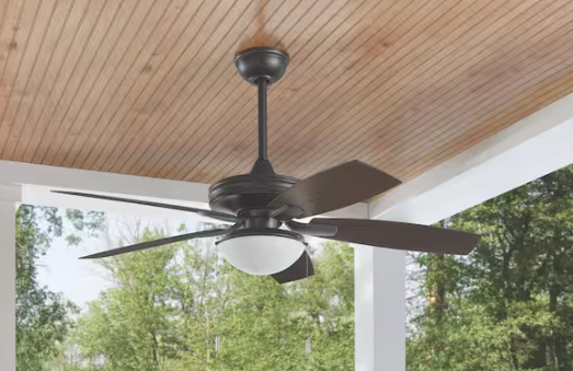 Hampton Bay Gazebo III 52 in. Indoor/Outdoor Wet Rated Natural Iron Ceiling Fan with LED Bulbs Included