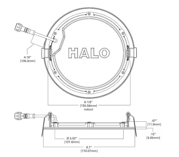 HALO HLBSL6 6 in. Adjustable CCT Canless IC Rated Dimmable Indoor Integrated LED Recessed Light Kit (4-Pack)