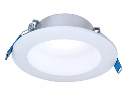 HALO LTB 4 in. Selectable CCT (3000K-5000K) Integrated LED, White Recessed Light, Dimmable Retrofit Trim