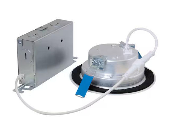 HALO LTB 4 in. Selectable CCT (3000K-5000K) Integrated LED, White Recessed Light, Dimmable Retrofit Trim