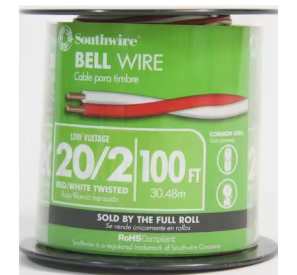 Southwire 100 ft. 20/2 Twisted CU Bell Wire