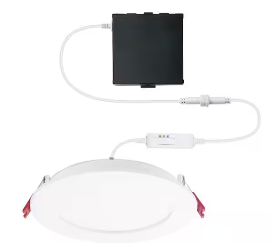 Commercial Electric 6 in. Pro Value Series Integrated LED Adjustable CCT Canless Recessed Light for Kitchen Bathroom Living Room, White