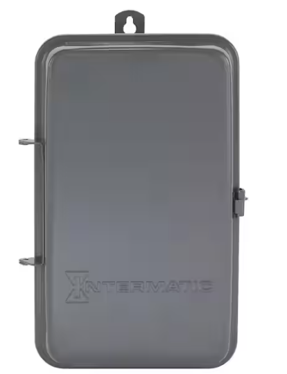 Intermatic T100 Series 40 Amp 24-Hour Outdoor Mechanical Timer with Double Pole Single Throw switching 240 VAC, Gray