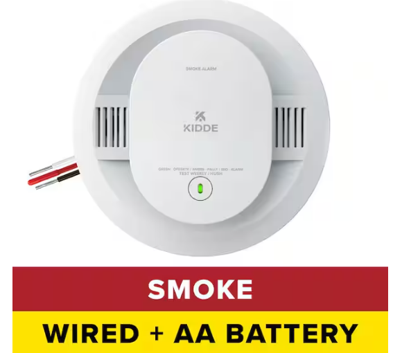 Kidde Hardwired Interconnected Smoke Detector with Photoelectric Sensor, 20SAR