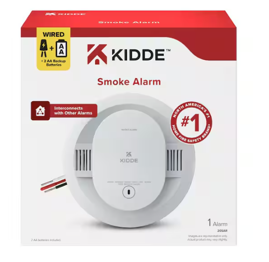 Kidde Hardwired Interconnected Smoke Detector with Photoelectric Sensor, 20SAR