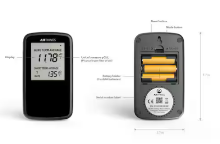 Airthings Battery Operated Digital Radon Detector