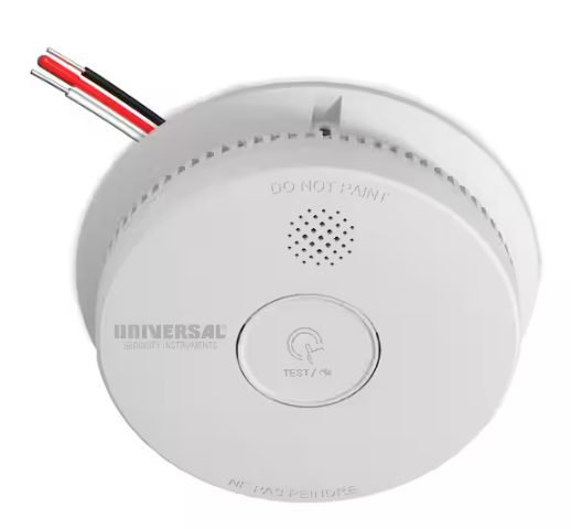 Universal Security Instruments (3-Pack) Hardwired and 1-Year Replaceable Battery Backup Smoke Detector with Photoelectric Sensor