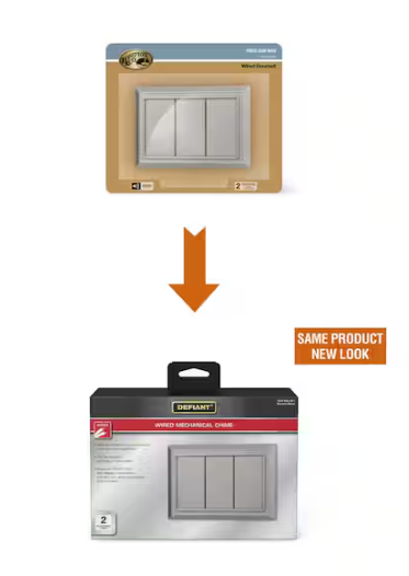 Defiant Wired Doorbell Chime, Brushed Nickel