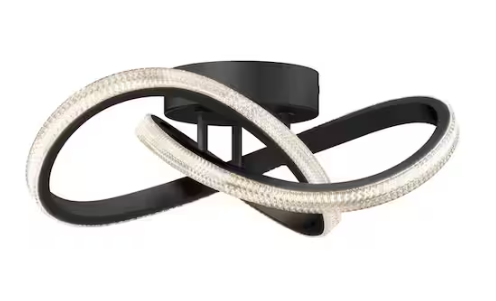 Artika Morgan 13 in. 1 Light Black 5CCT Integrated Selectable LED Flush Mount Ceiling Light