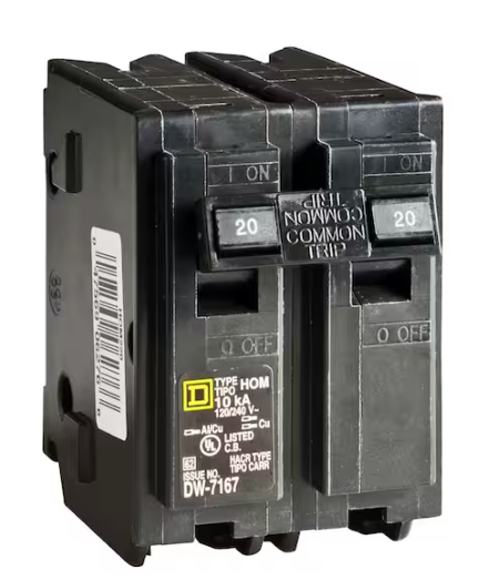 Square D Homeline 20-Amp 2-Pole Circuit Breaker (HOM220CP)