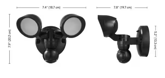 Defiant MaxDetect 240° Black Motion Sensing Wired Outdoor 2-Head LED Security Flood Light 1400 Lumens