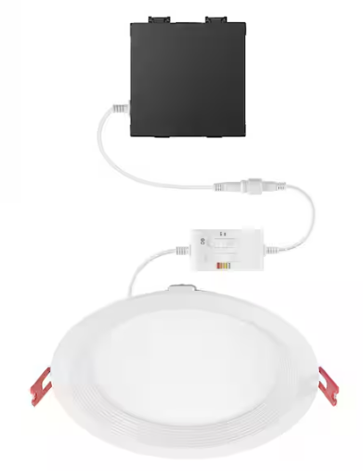 Commercial Electric 6 in. Elite Series Integrated LED Adjustable CCT 3-Level Lumen Select Dimmable Baffle Canless Recessed Light, White
