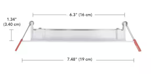 Commercial Electric 6 in. Elite Series Integrated LED Adjustable CCT 3-Level Lumen Select Dimmable Baffle Canless Recessed Light, White
