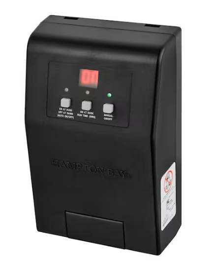 Hampton Bay Low Voltage 60-Watt Plastic Landscape Lighting Transformer with Dusk to Dawn Operation
