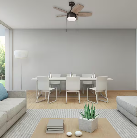Hampton Bay Waterly 32 in. Indoor in Plated Bronze Ceiling Fan with Integrated LED