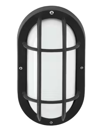 8.3 in. Black Integrated LED Outdoor Bulkhead Light with CCT Adjustable White Light from 3000K, 4000K, 5000K