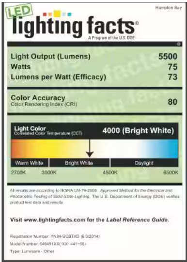 Commercial Electric 1-Pack 4 ft. 5200 Lumens LED Wraparound Light Garage Shop Light Office Warehouse Lighting 120-277V 4000K Bright White