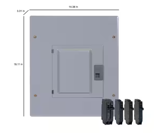 GE 100 Amp 12-Space 22-Circuit Main Breaker Indoor Load Center and Breaker Kit