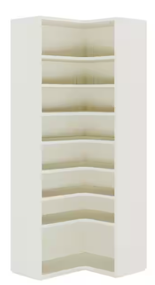 TRIBESIGNS WAY TO ORIGIN 65 in. H x 27.6 in. W White Wood Corner Shoe Storage Cabinet, 8 Tier Shoe Organizer with Large Capacity for Entryway