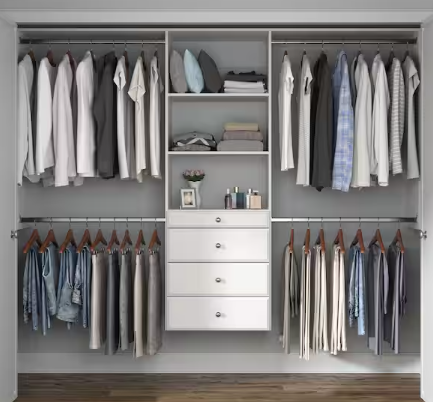 Closet Evolution Ultimate 60 in. W - 96 in. W Tower Wall Mount 6-Shelf Wood Closet System
