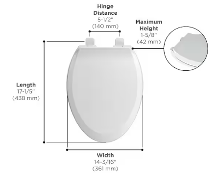 American Standard Cadet Elongated Antimicrobial Soft Close Toilet Seat in White