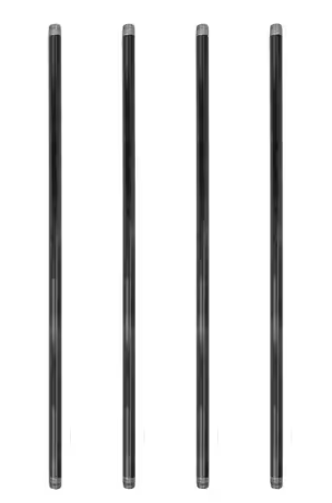 PIPE DECOR 1/2 in. x 30 in. Black Industrial Steel Grey Plumbing Pipe (4-Pack)