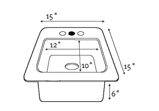 White Solid Surface 15 in. 1-Hole Dual Mount Bar Sink