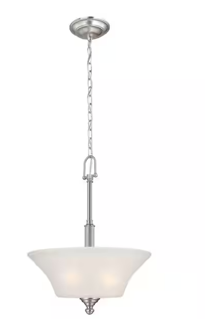 Creekford 3-Light Brushed Nickel Pendant with Frosted Glass Shade