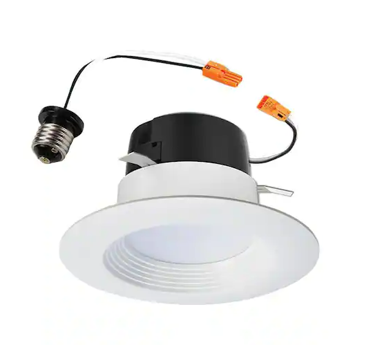 Halo - LT4 Series 4 in. Selectable CCT (3000K-5000K) Integrated LED, White Recessed Light, Dimmable Retrofit Trim