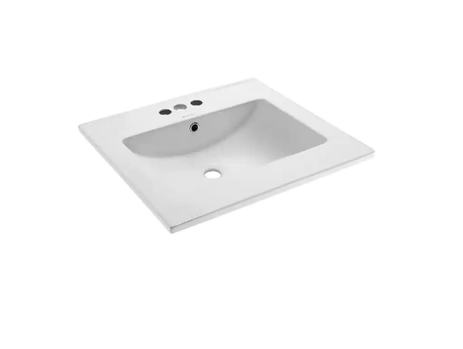 Swiss Madison - 24 in. Ceramic Vanity Top with 3-Faucet Holes with White Basin